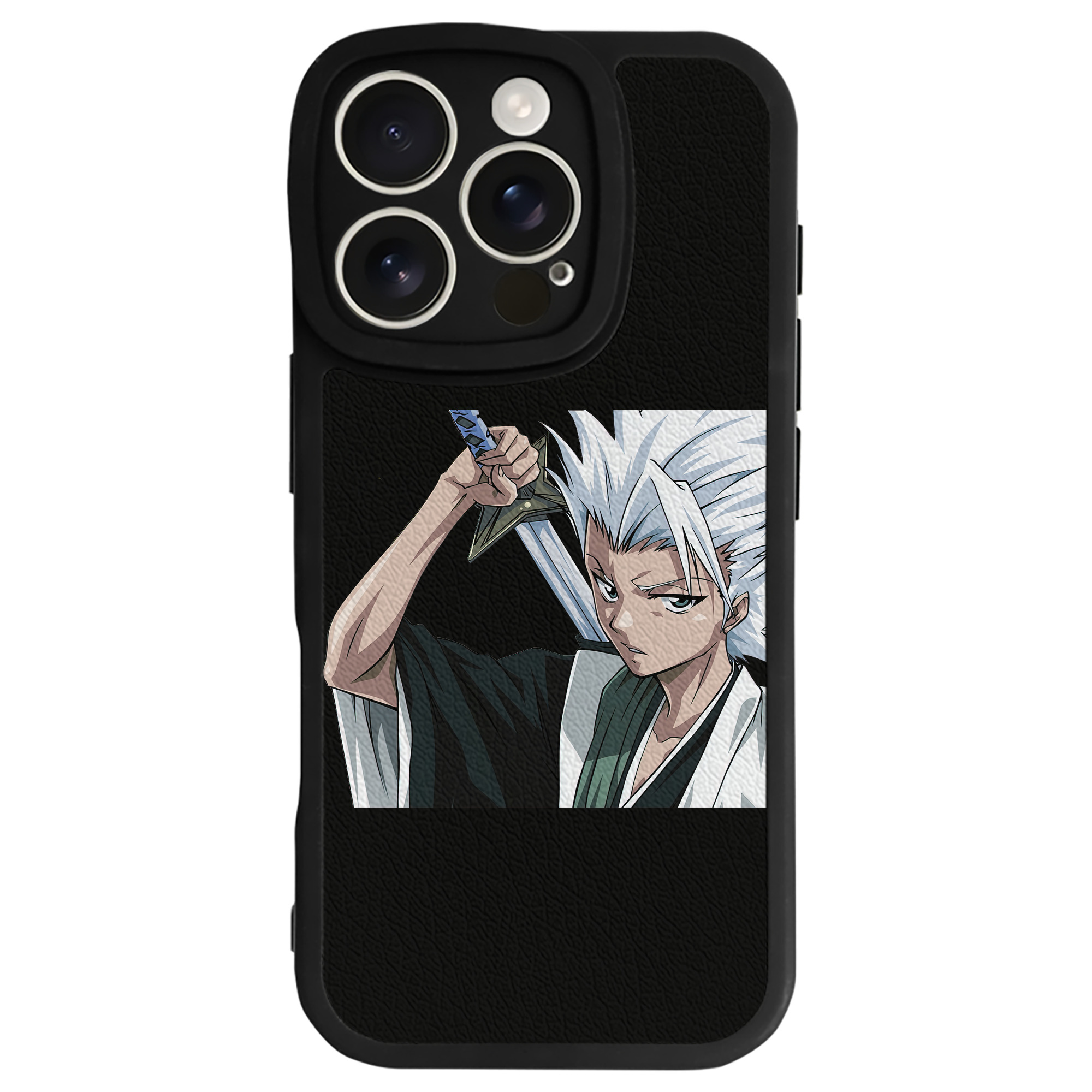 （画像用） ブリーチ 日番谷冬獅郎（ひつがや とうしろう） BLEACH Hitsugaya Toushirou 【iPhone 16シリーズ対応】シリコンスマホケース（レザー調） 材質：シリコン